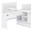 Lit plateforme en bois avec tiroirs, tablettes et coiffeuse-605450816