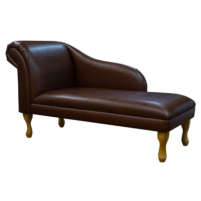 Upholstered Chaise Lounge, Chestnut