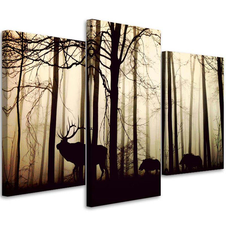 Alpen Home Forest Animals - 3 Piece Wrapped Canvas Print | Wayfair.co.uk