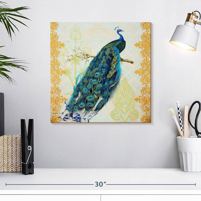 Beautiful Peacock, 16" H x 16" W