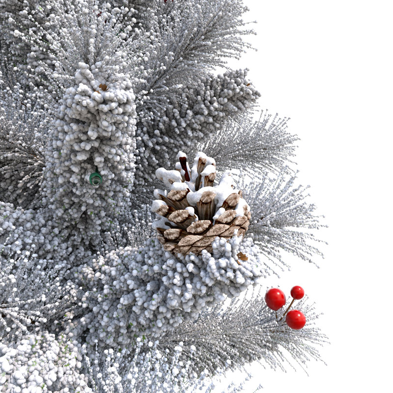 Arbre de Noël artificiel enneigé 24 po avec mini lumières, pommes de pin et base en toile de jute pré-décorée 24 po