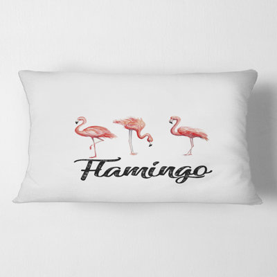 Three Flamingos - Farmhouse Printed Throw Pillow