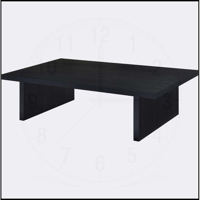 Table basse rectangulaire en stratifié avec finition noire durable Caroline