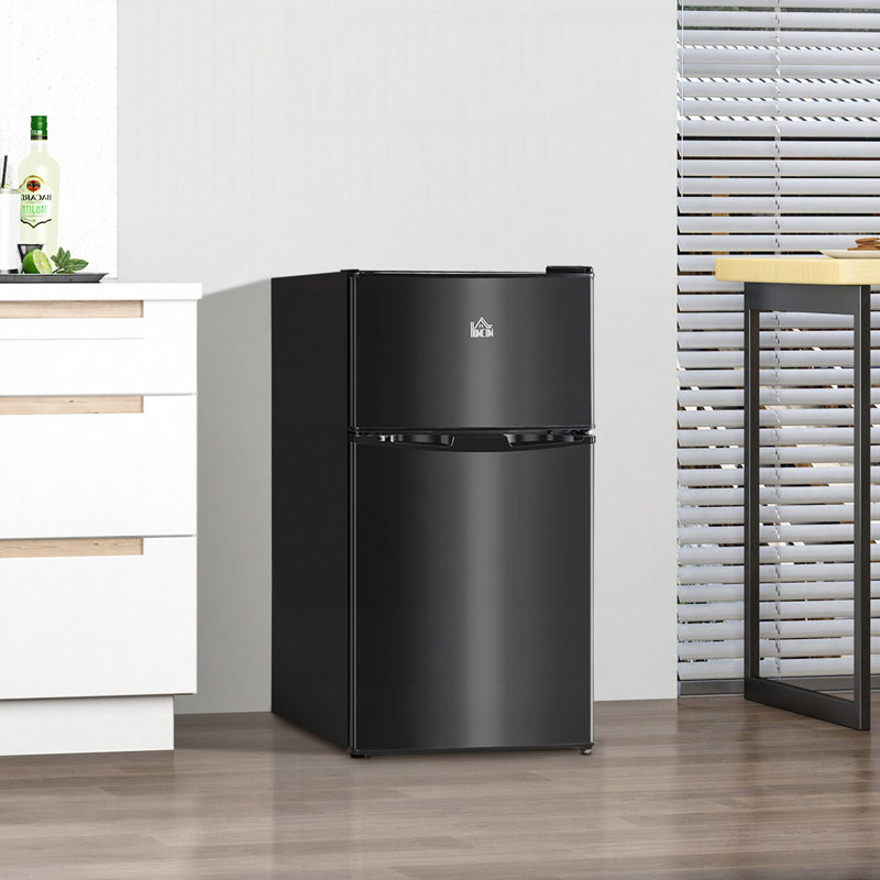 Mini réfrigérateur à double porte avec congélateur, réfrigérateur compact de 3,2 pieds cubes avec tablette réglable, thermostat réglable et porte réversible pour chambre à coucher, dortoir, bureau à domicile