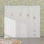 Lit escamotable horizontal Queen Size avec étagères de rangement, lit-armoire mural pliable en bois dissimulé avec garde-robe et tiroir, tête de lit rembourrée-1192740799