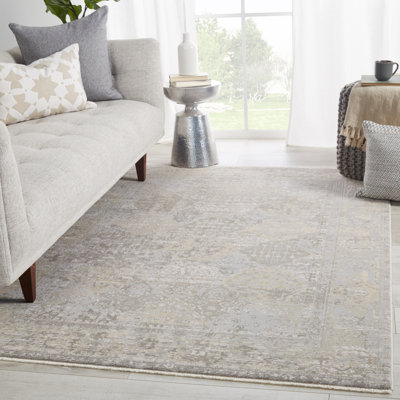 Tapis gris tissé à la machine Clint