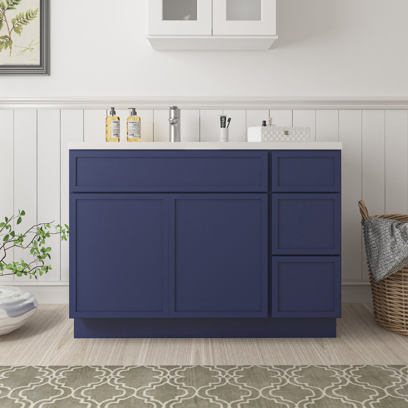 Base de meuble-lavabo simple 48 po seulement, Bleu