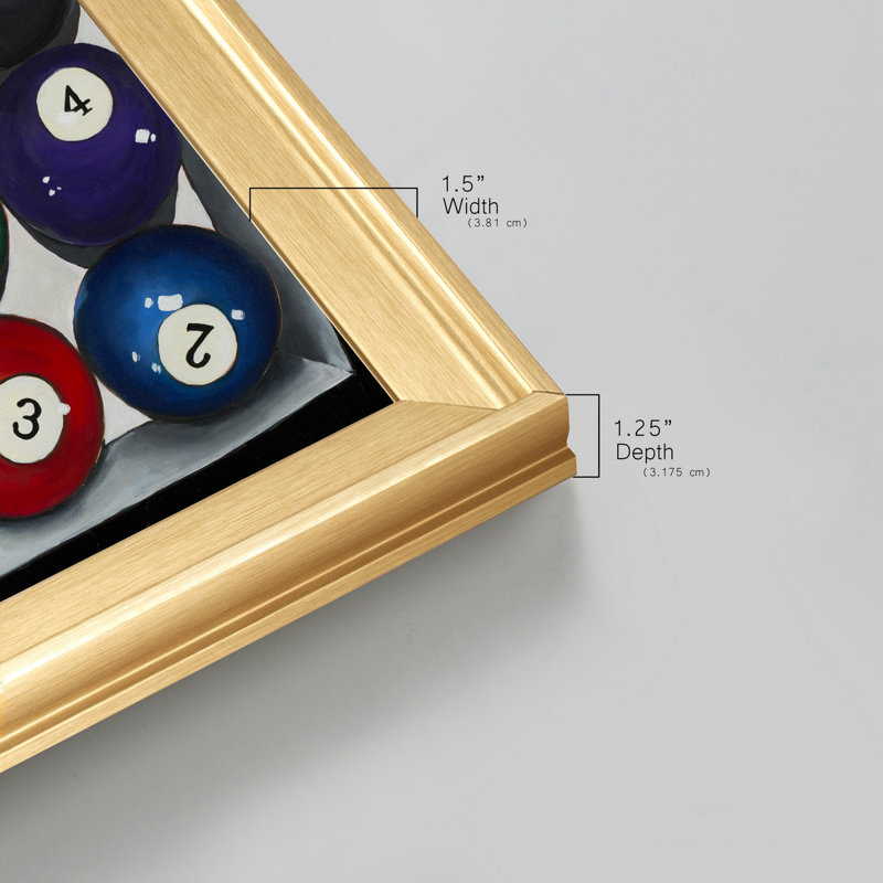 Retro Billiards - Reproduction d'art graphique sur toile encadrée, H 17,5 po x l 17,5 po x P 1,5 po, Érable