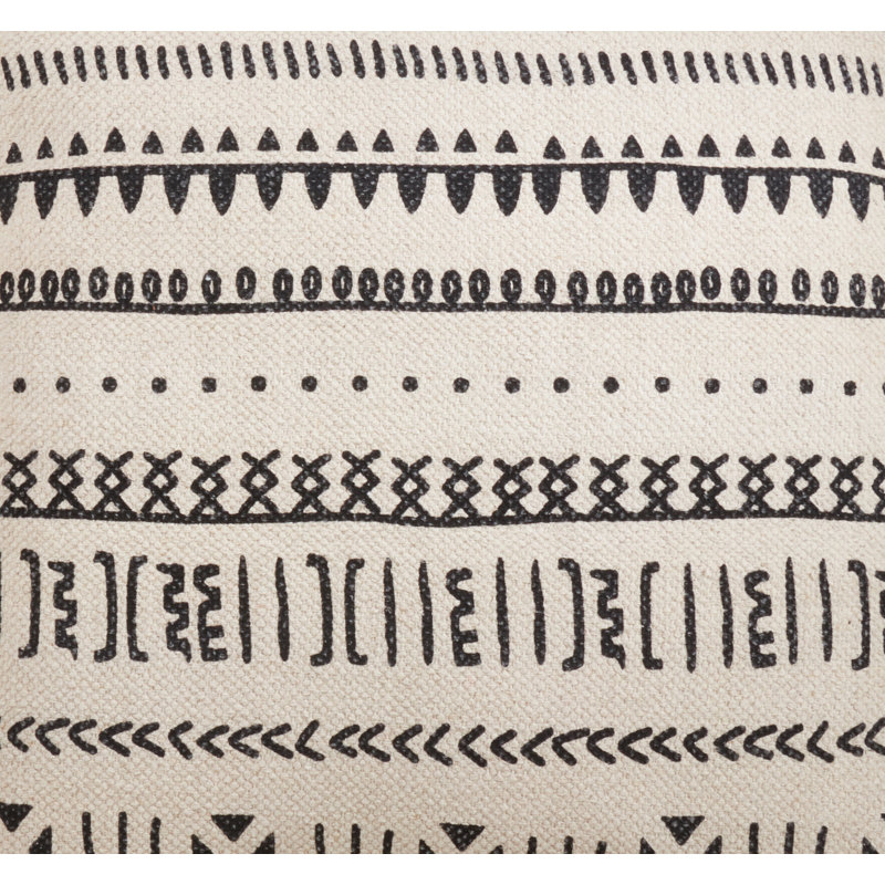 Natural Mud Cloth Pattern Cotton Throw Pillow Cover, 22 in
