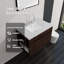 Meuble-lavabo flottant peu encombrant avec comptoir en marbre de culture et portes à fermeture en douceur-614276971