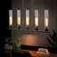 Luminaire suspendu noir en verre à 5 lumières Virma