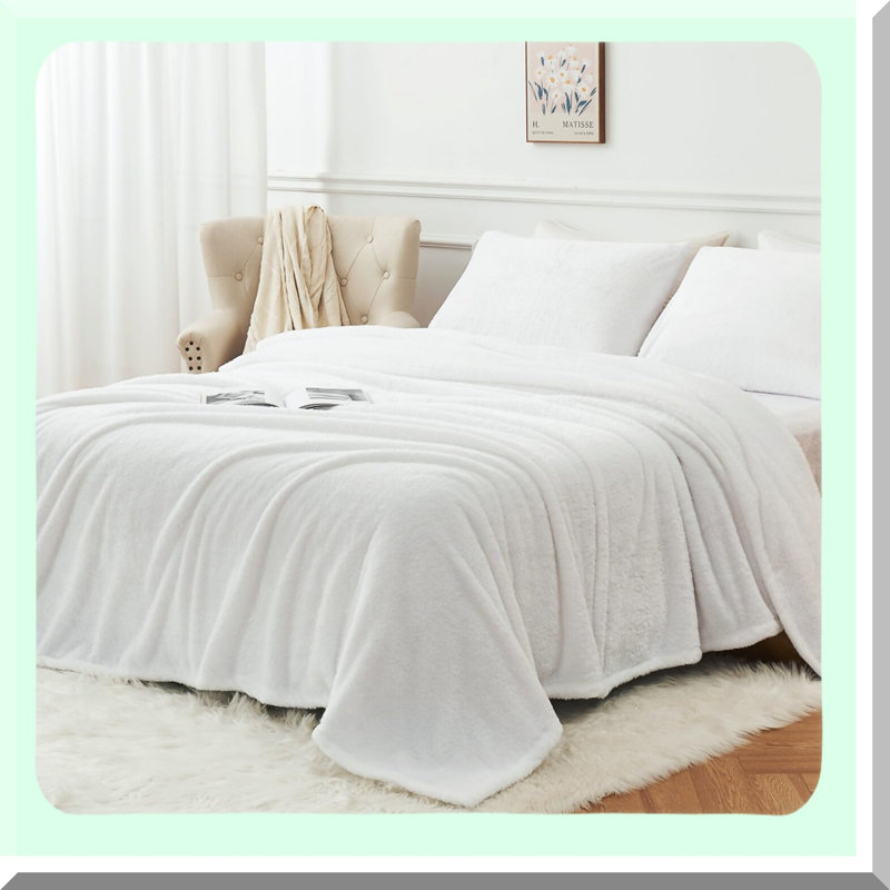 Luxury Plush Twin Fleece Sheets - Ultra Soft Shaggy Bedding Set for Twin Size Bed - Cozy Warmth, No Shedding, Deep Pocket - Fluffy White Sheets