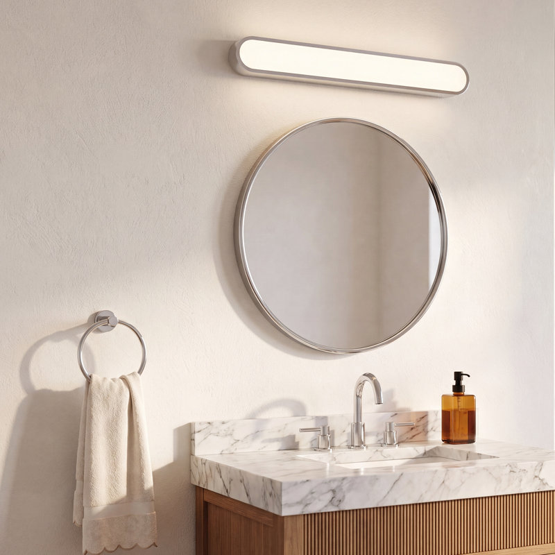 Woodbridge Lamaria Dimmable LED Bath Bar, White/Polished Chrome