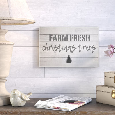 « Farm Fresh Christmas Trees », affiche vintage d'art textuel
