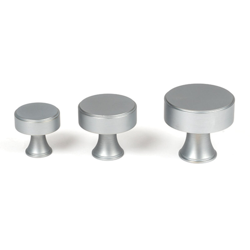 Matt Black Scully Cabinet Knob - 38Mm, Satin Chrome, 2.5 cm