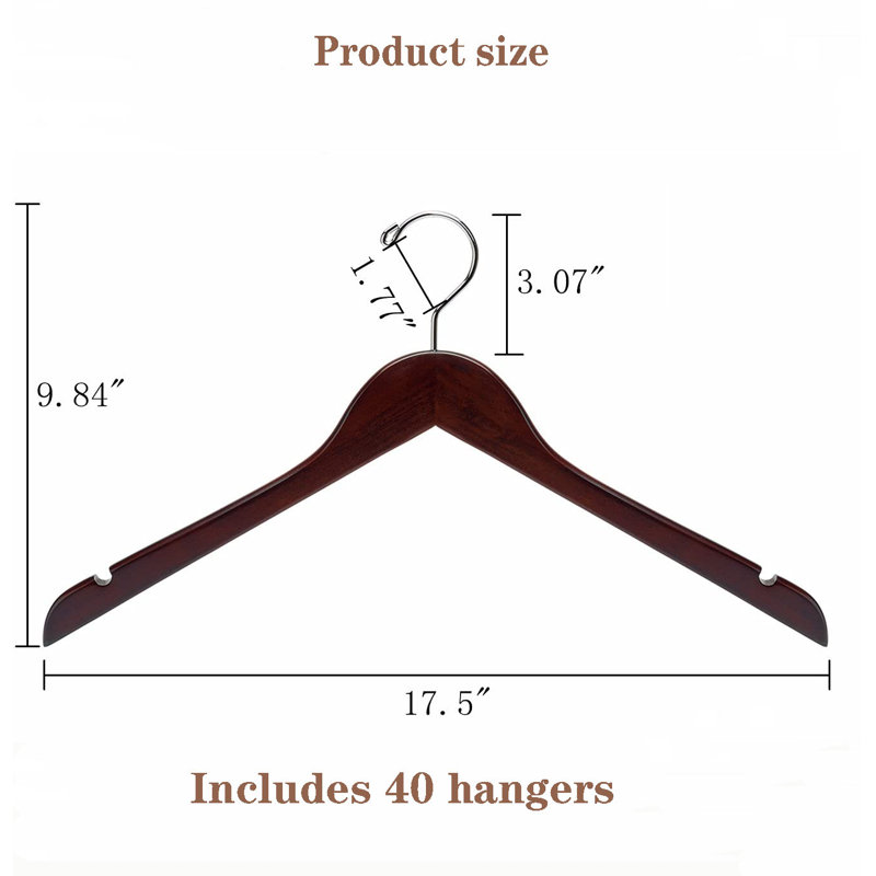 Cintres en bois antidérapants et durables, 40