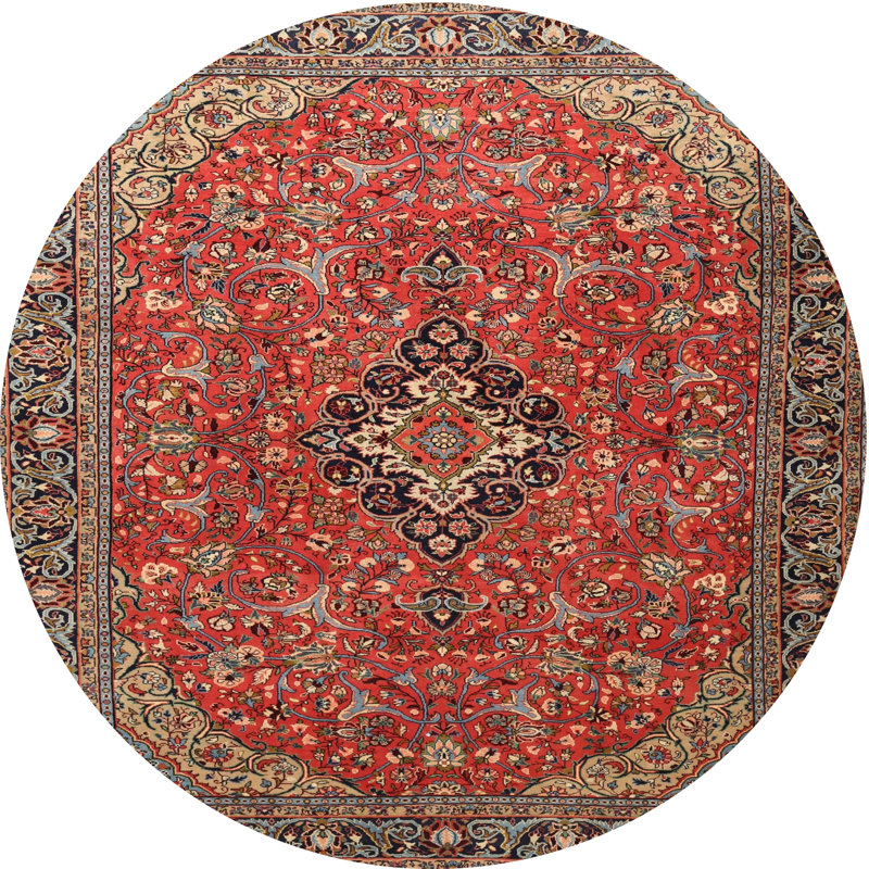 Catey Oriental Indoor Rug, Round 4'