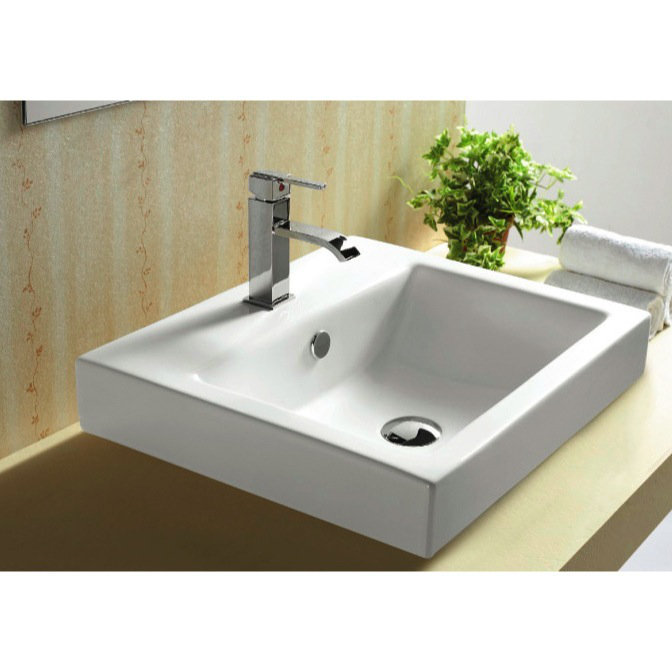 Caracalla Ceramica 18.11'' Glossy White Ceramic Rectangular Bathroom Sink with Overflow