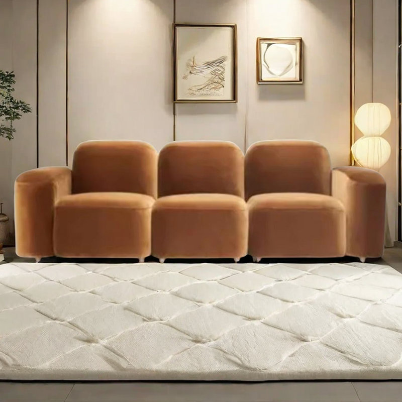 French ancient style retro Nordic simple sofa, 4, 29.52" H x 98.42" W x  39.27" D