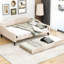 Lit de jour double rembourré avec couchette simple beige - et intrigant pour plus de sièges