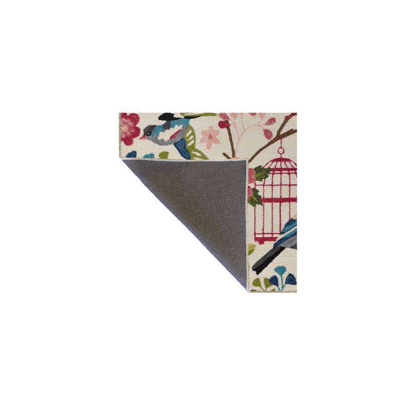 Tapis tissé à motif botanique et lavable, Rectangle 2 pi 6 po x 4 pi 11 po