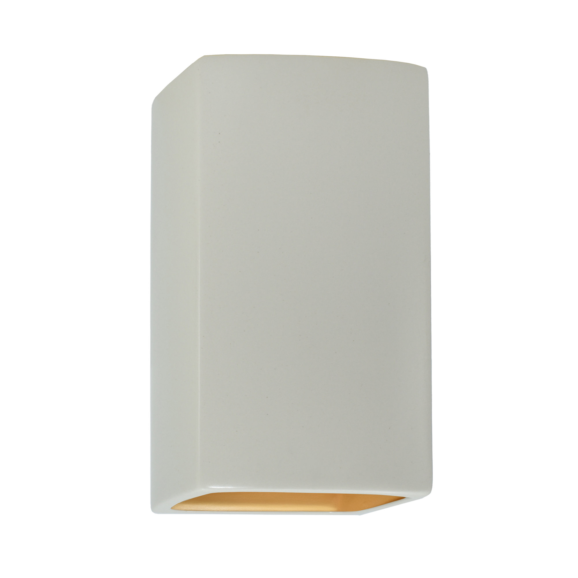 Nomad Outdoor Ceramic LED Wall Light, Matte White/Champagne Gold, Integrated LED, 9.5" H x 5.25" W x 4.5" D