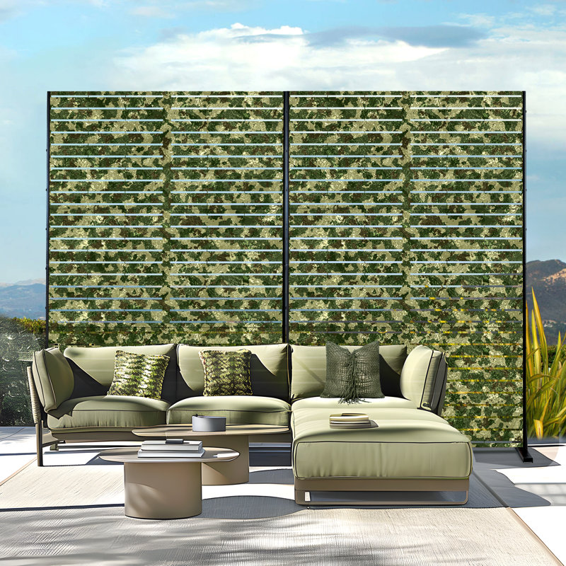 Écran d'intimité en métal - Écran d'intimité extérieur autoportant pour balcon de patio, Camouflage