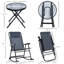 Outdoor Patio Conversation Set, Outdoor Folding Rocking Chair Patio Table Seating Set, Grey