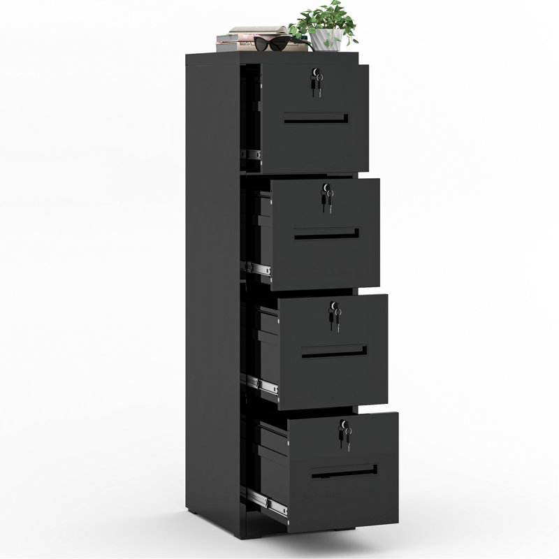 Classeurs verticaux 4 tiroirs en métal avec serrure pour bureau à domicile, format lettre / légal / A4 / F4 (assemblage requis)