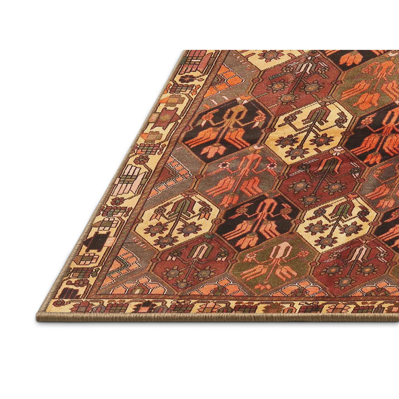 Tapis traditionnel rouge / beige, Rectangle 4 pi x 6 pi