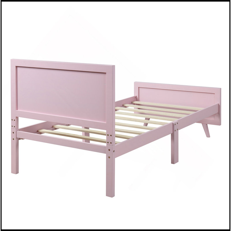 Sommier en bois avec sommier simple avec base de lit et sommier en bois, Rose