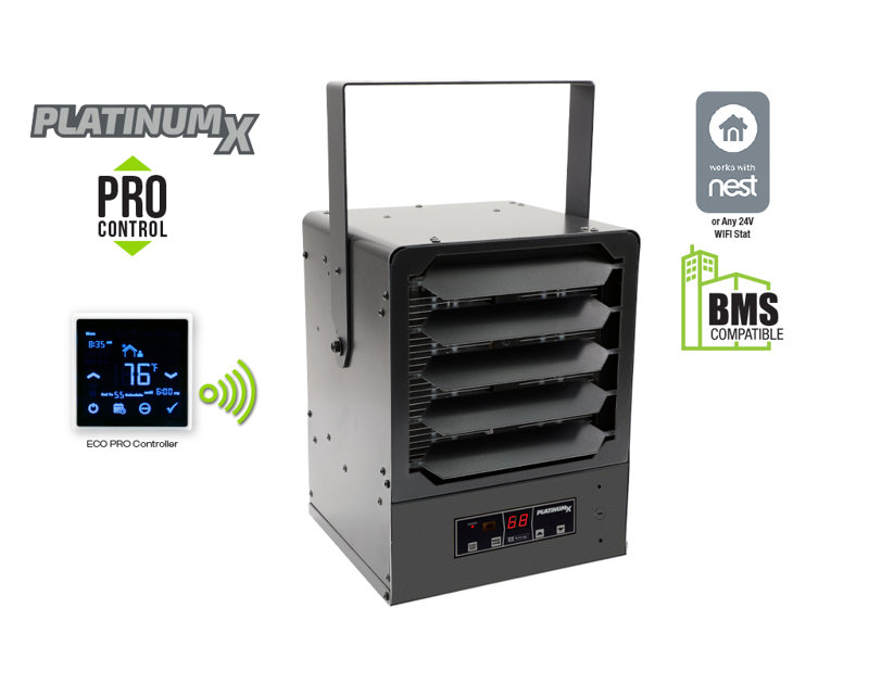Chaufferette KBP PlatinumX, contrôle 240V 5700W 1-3 Ph W / 24V, contrôleur Eco Pro et support