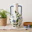 Vase amphore en céramique à motif floral, 18 x 18 x 32,5 cm, vase décoratif à double anse pour table
