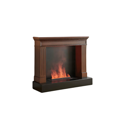 59.06"Brown Modern Simulated Flame Atomizing Electric Fireplace Humidifier