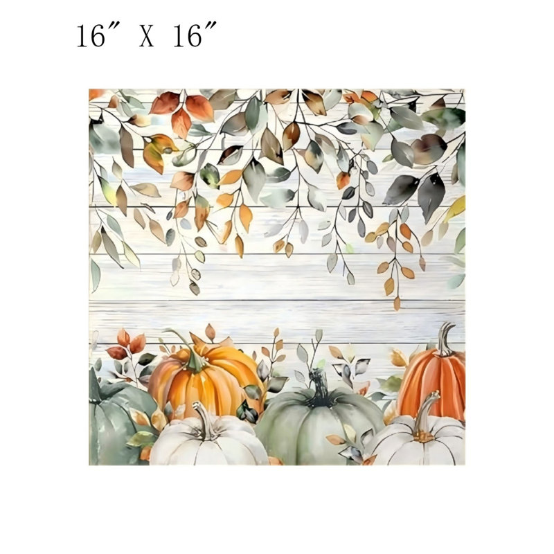 Art mural en toile vert et blanc sans cadre 16 po x 16 po
