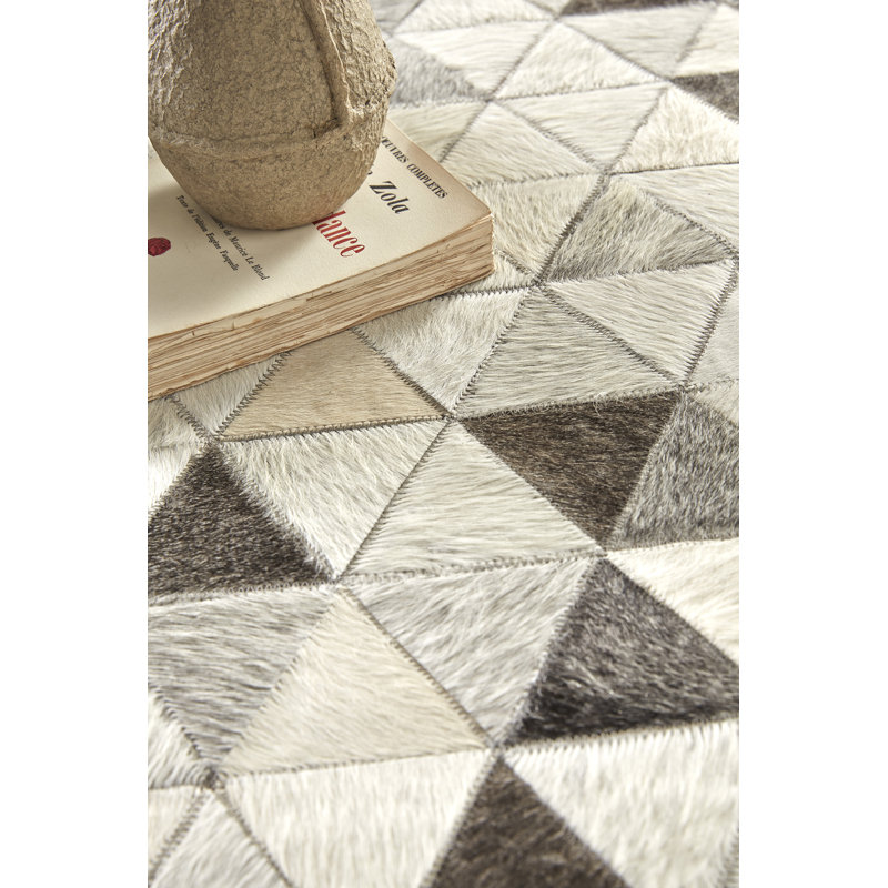 Kaila Geometric Leather Area Rug, Rectangle 200 x 300cm