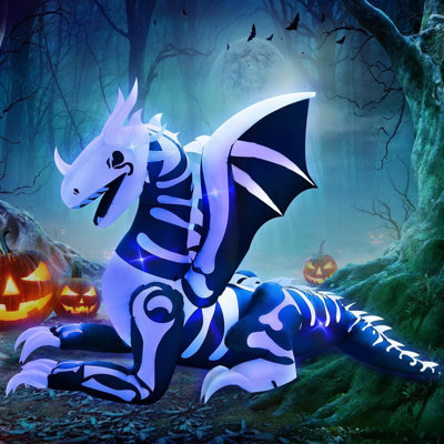 Décoration extérieure de squelette de dragon gonflable de 8 pi de longueur Halloween
