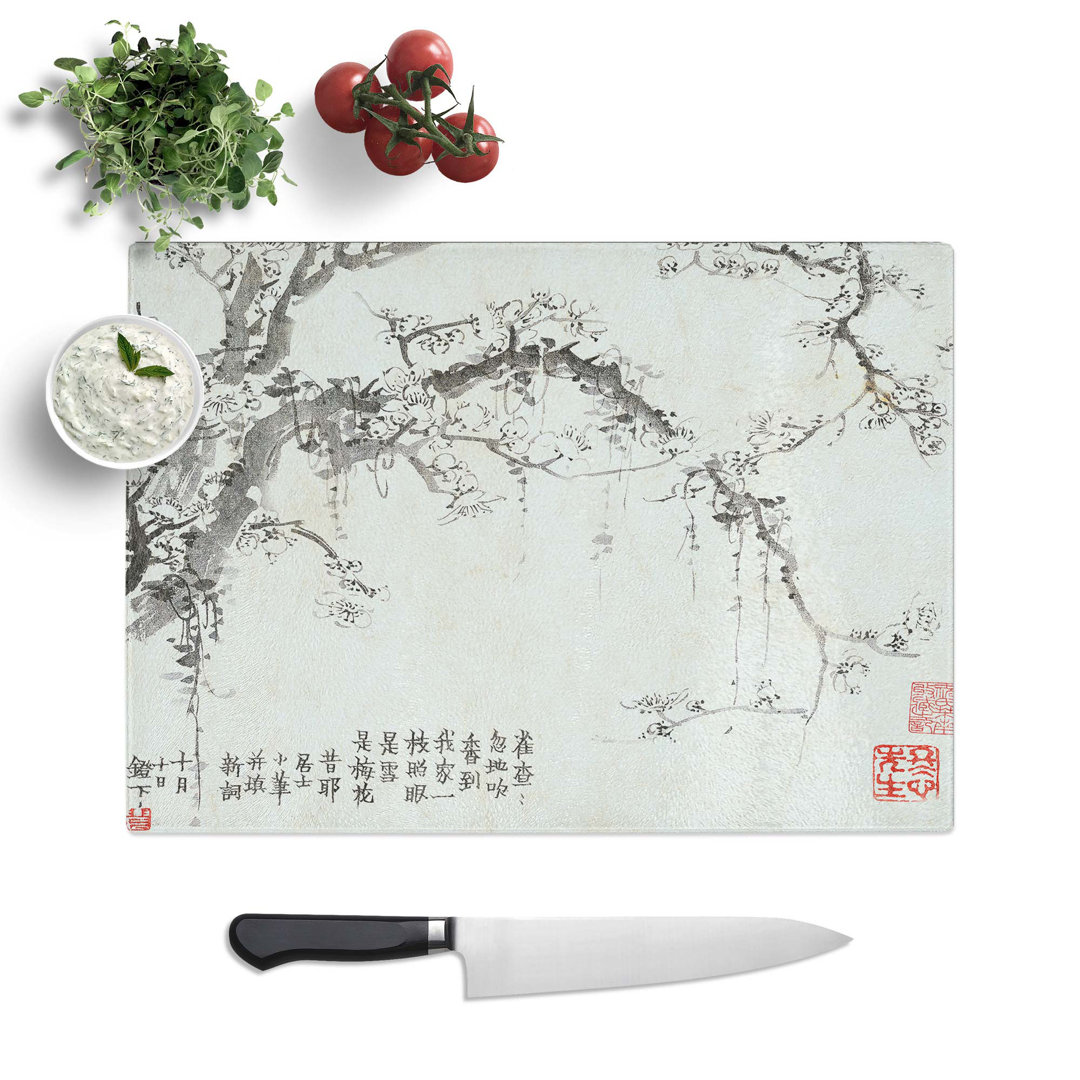Tempered Glass Plum Blossoms Vol.6 by Jin Nong Chopping Board