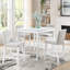 Ensemble de table 5 pièces à hauteur de comptoir, ensemble de table de cuisine en bois avec table carrée et 4 chaises rembourrées, table de salle à manger à hauteur de comptoir avec décoration en cristal et ensemble de chaises pour la cuisine, la salle à manger-889967527-889967528
