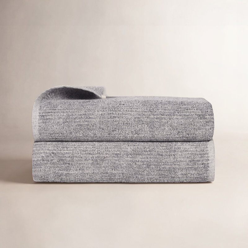 Draps de bain côtelés Destin, Gris anthracite