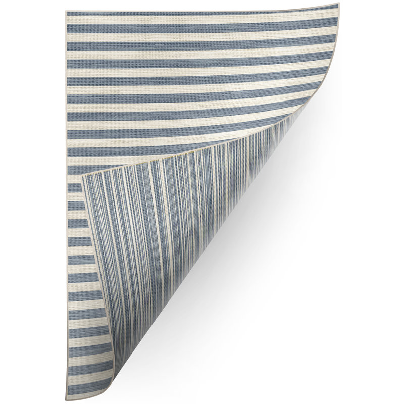 Marlene Flatweave Beige and Blue Rug, Rectangle 60 x 110cm