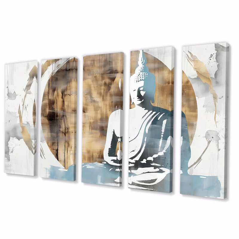Thaswin - Bouddhisme, ensemble de reproduction d'art mural, H 32 po x l 80 po