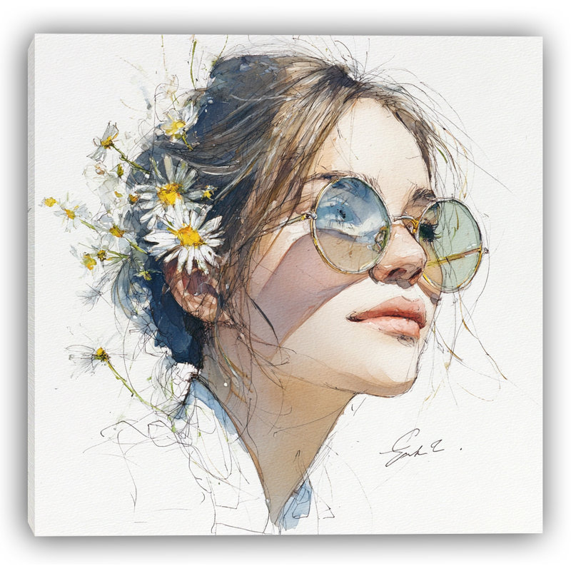 Art mural sur toile Sunlit Daisy Radiance