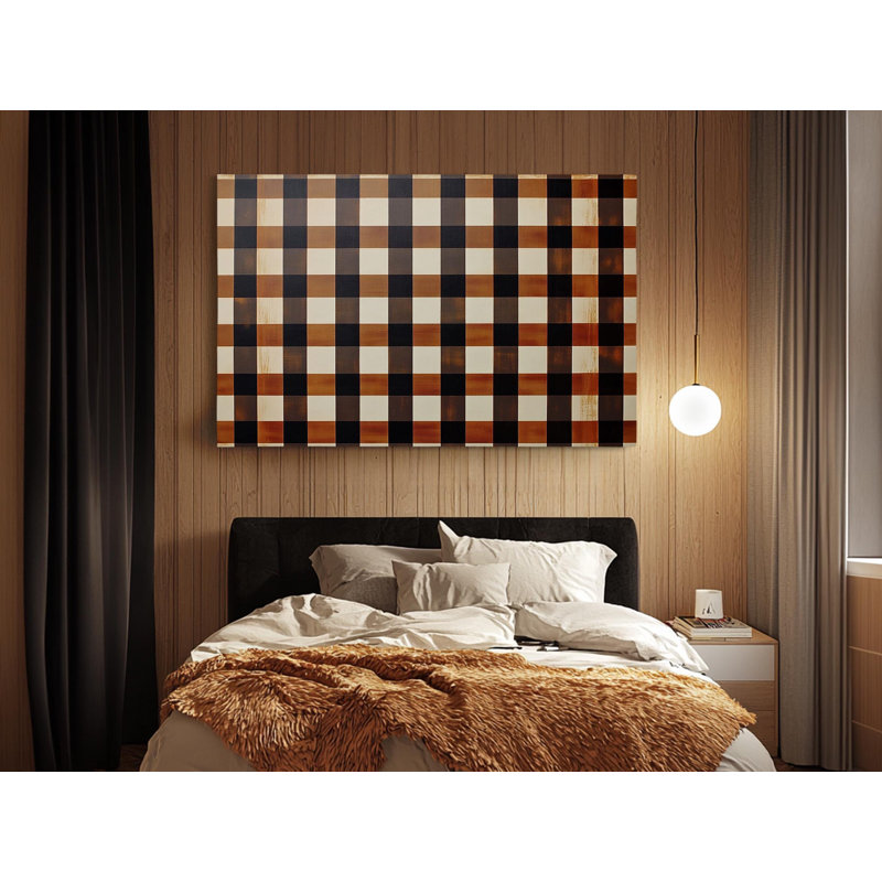 Reproduction d'art sur toile de haute qualité - Vichy brun, H 12 po x l 18 po