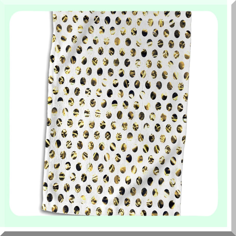 Elegant Glam Hand Towel - 15x22, Rose Gold Dots