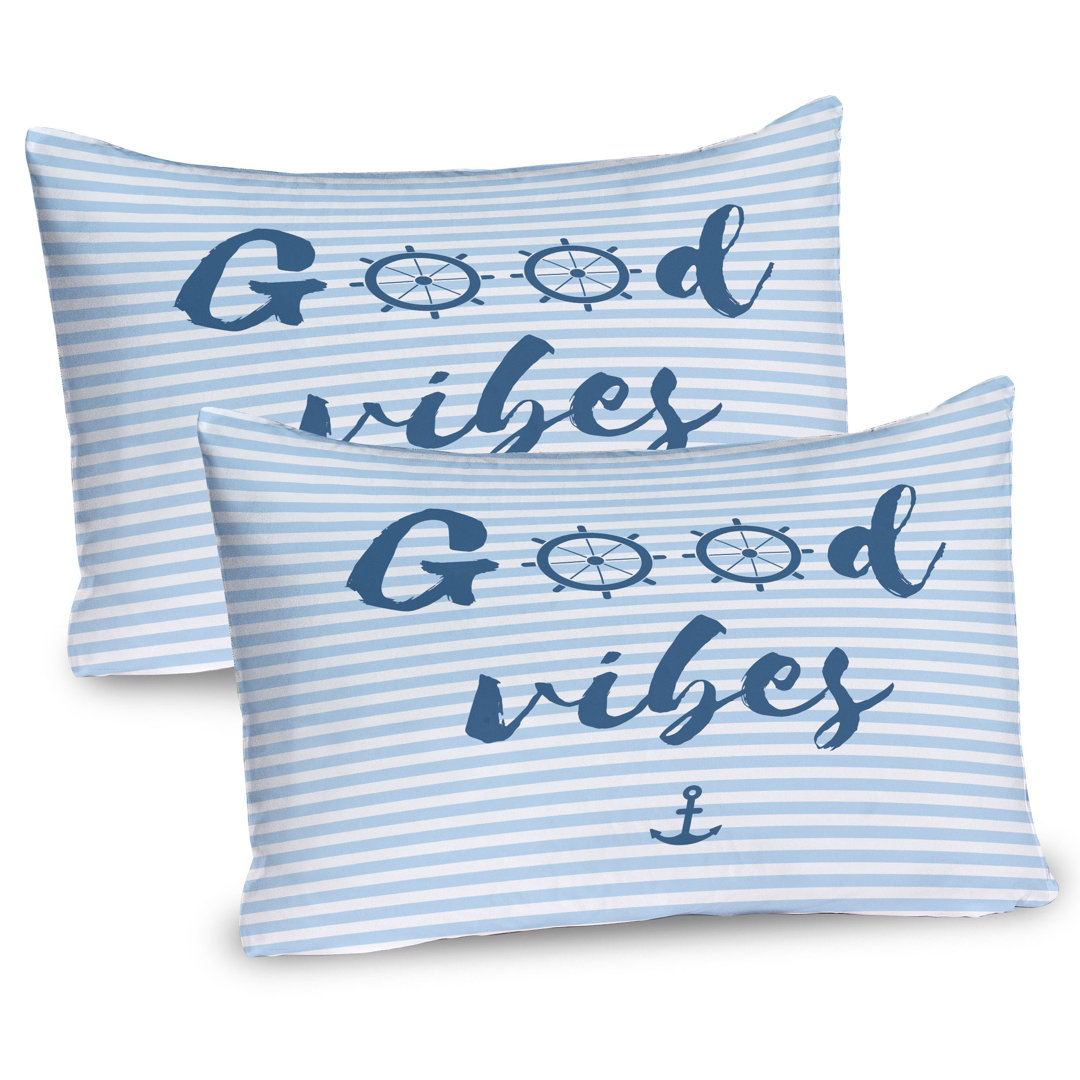 Kissenbezug, Nautical Maritime, Good Vibes, Nachtblau Babyblau