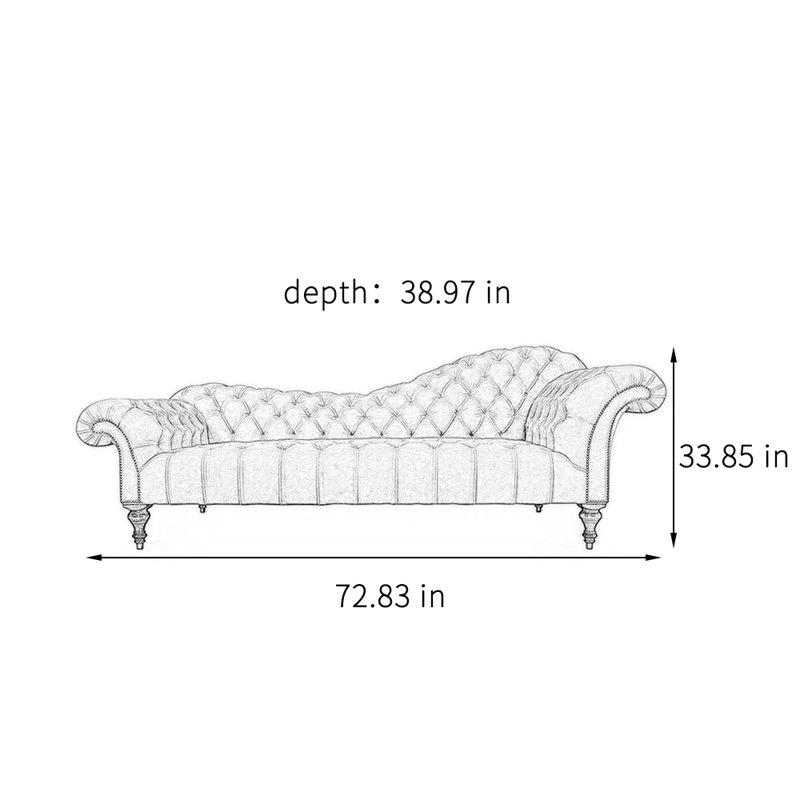 Chaise longue décontractée élégante et confortable, Orienté à droite, Vert gazon
