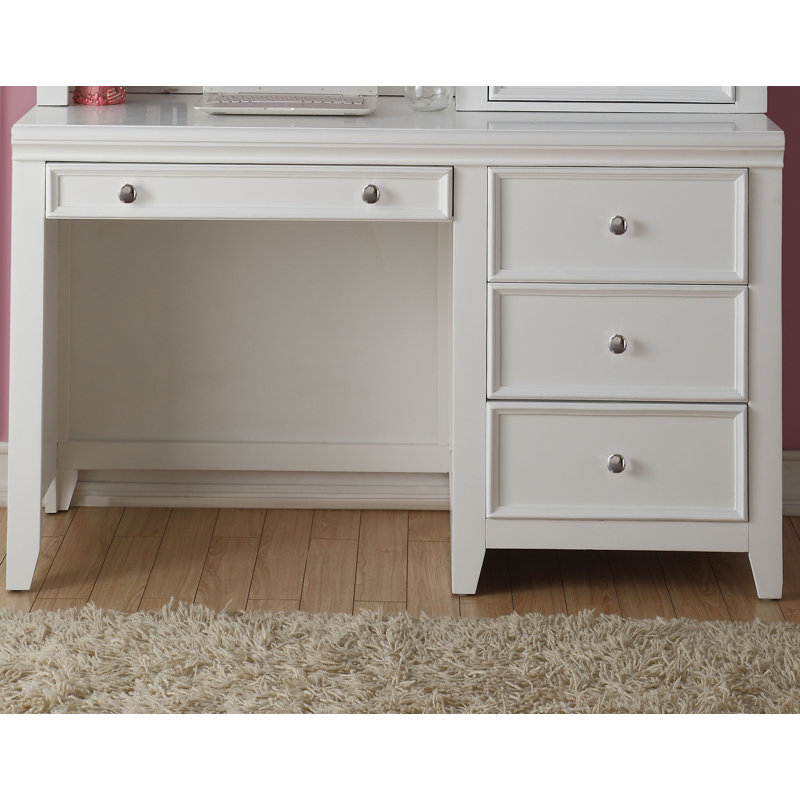 Cassidy Solid Wood Computer Desk, White