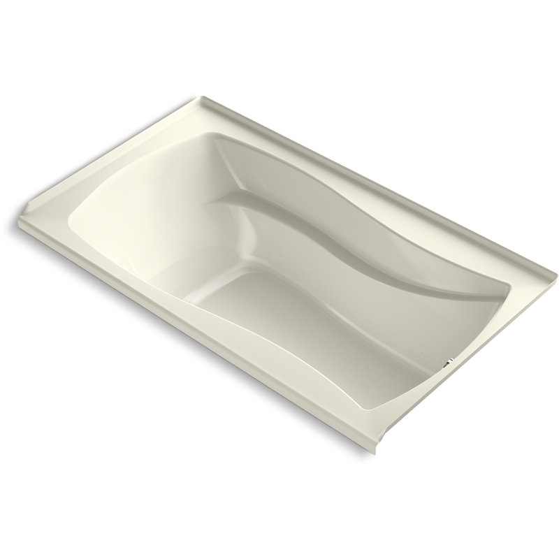 Mariposa 66" x 36" Alcove Air Acrylic Bathtub, Biscuit, Right