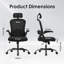Groningen High Back Ergonomic Chair with Adjustable Headrest and Lumbar Support-1030404190